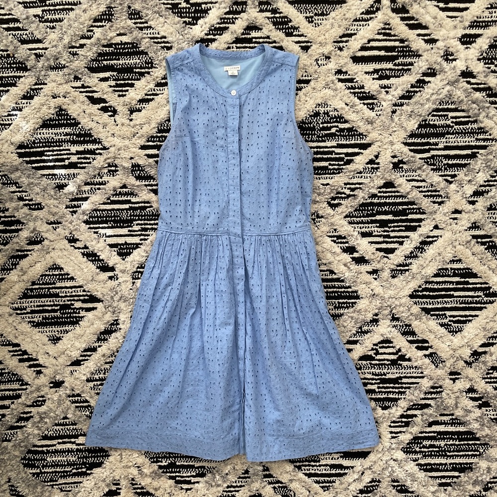 J.Crew Periwinkle Eyelet Lace Dress Size 4